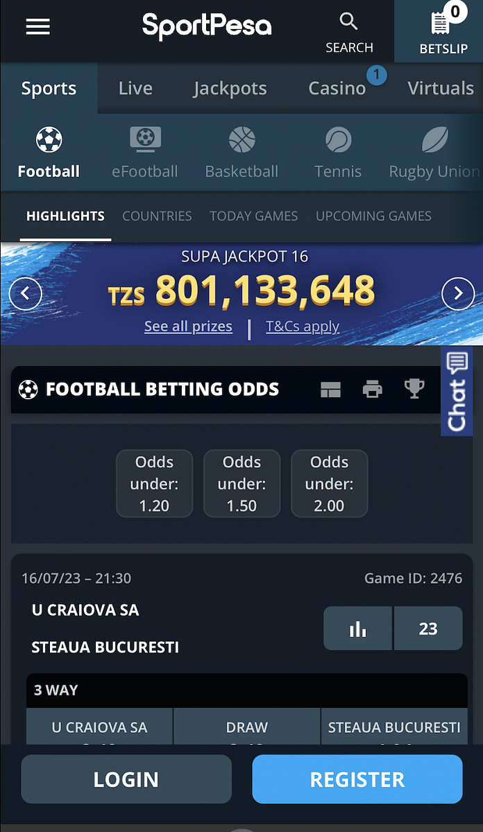 SportPesa Tanzania Mobile Version