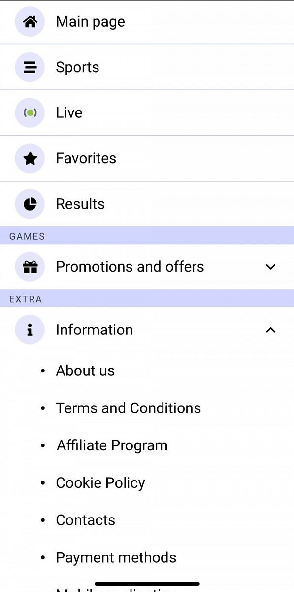 Interface of Paripesa betting mobile version Tanzania 