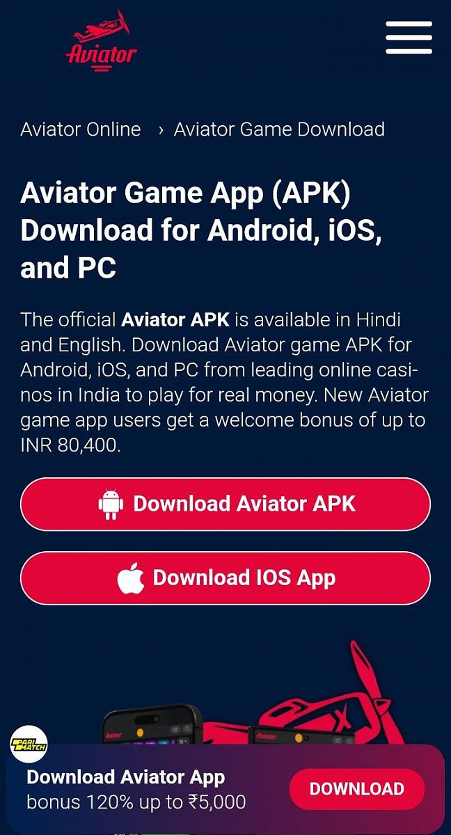 Aviator app download
