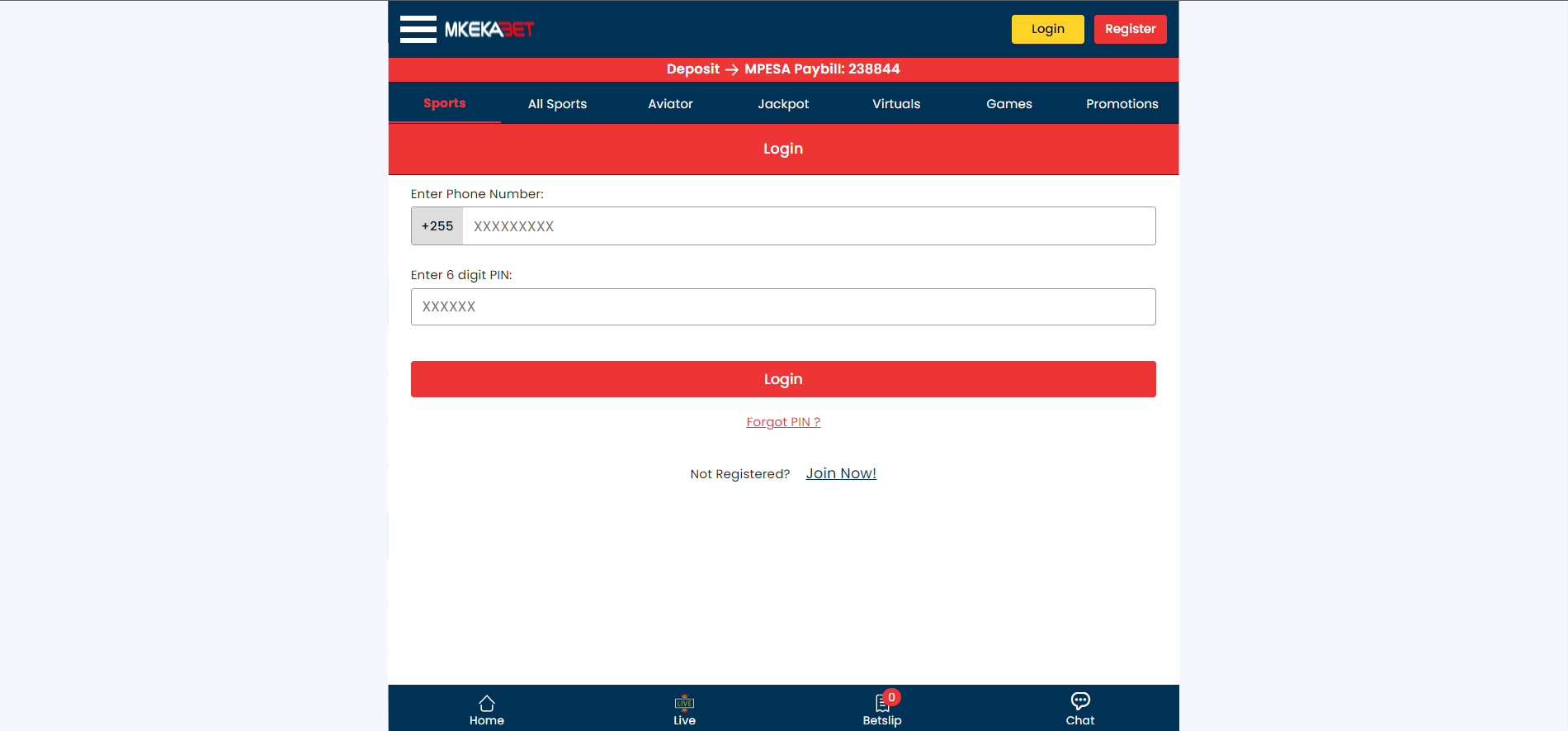 Image for Mkekabet login details