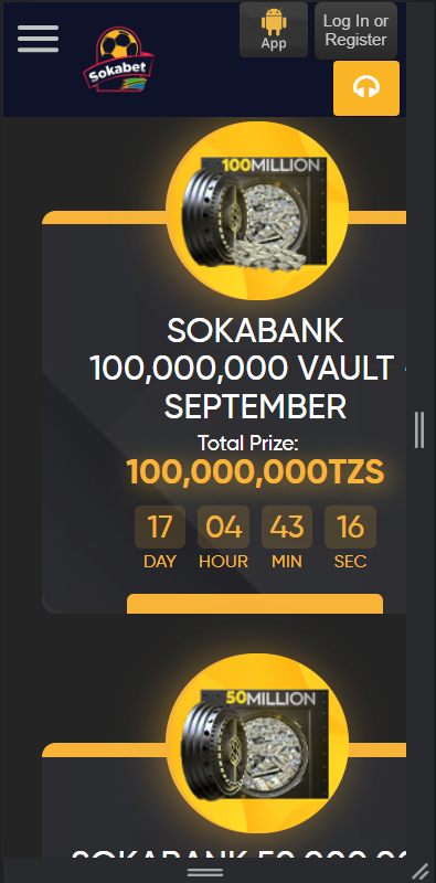 Sokabet mobile version