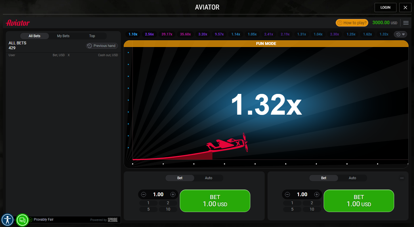 Image showing the Aviator game at Meridianbet Tanzania