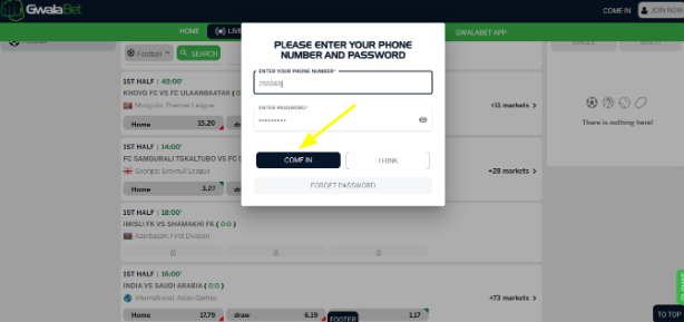 Image showing Gwalabet login page