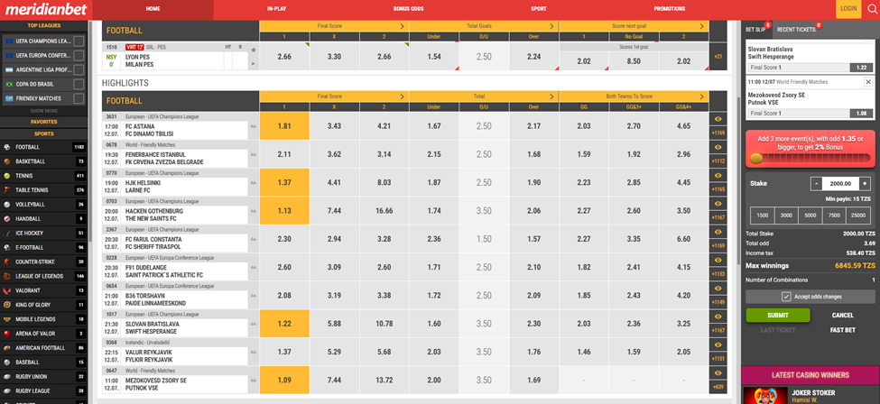 Step 3: Deposit Money and Choose Your Betting Options