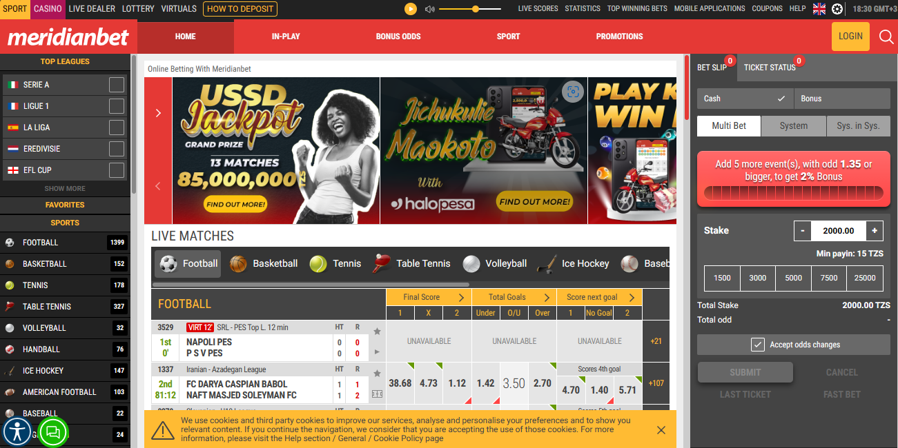 Tanzania Betting Sites Meridianbet