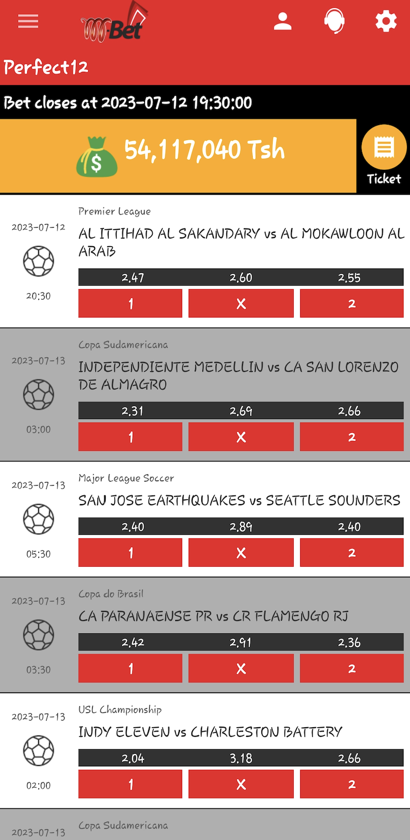 M-bet Tanzania Mobile Version