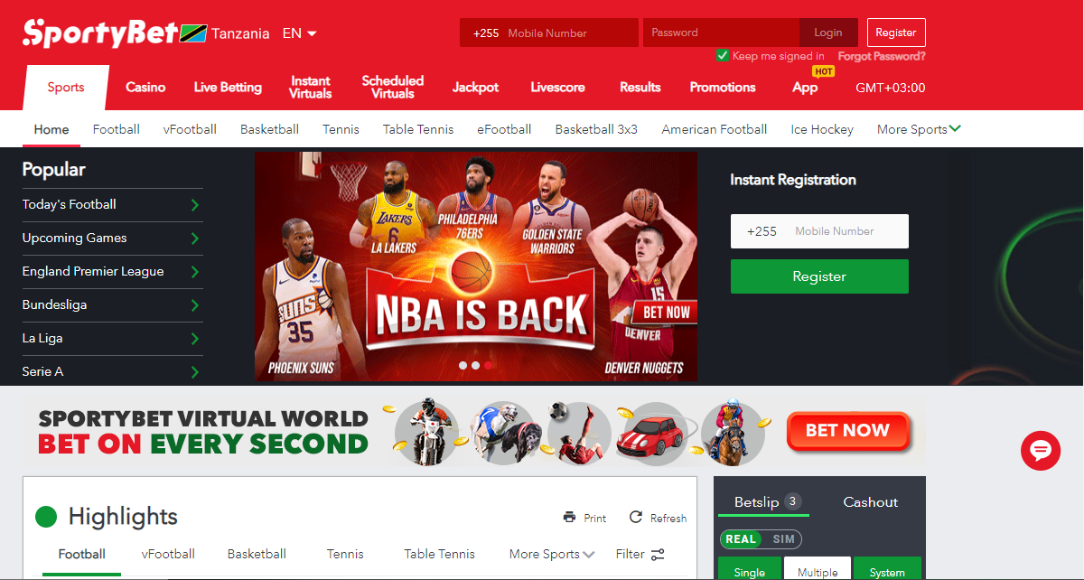 Visit Sportybet Tanzania Website