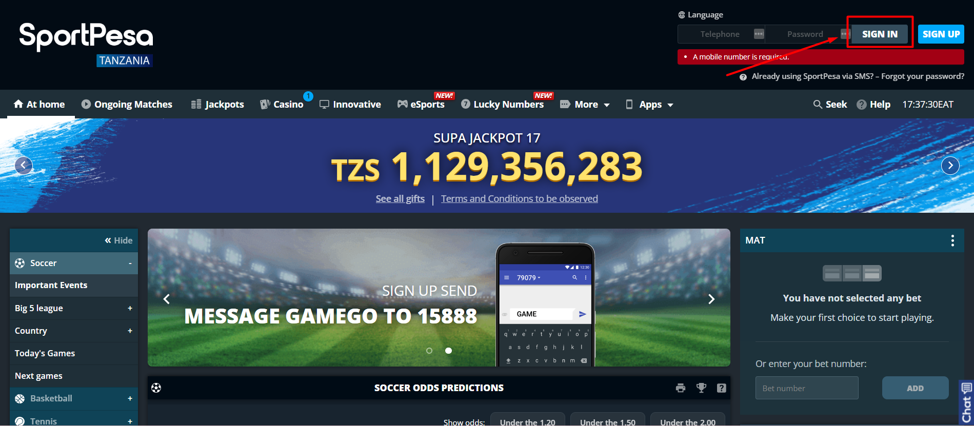 SportPesa Login SportPesa Login
