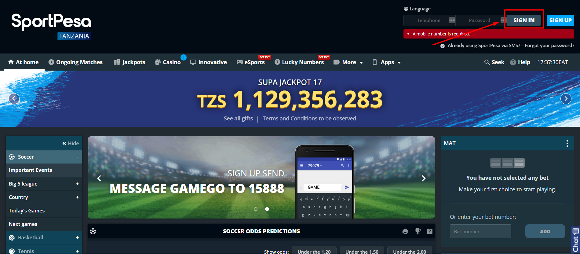 SportPesa Login