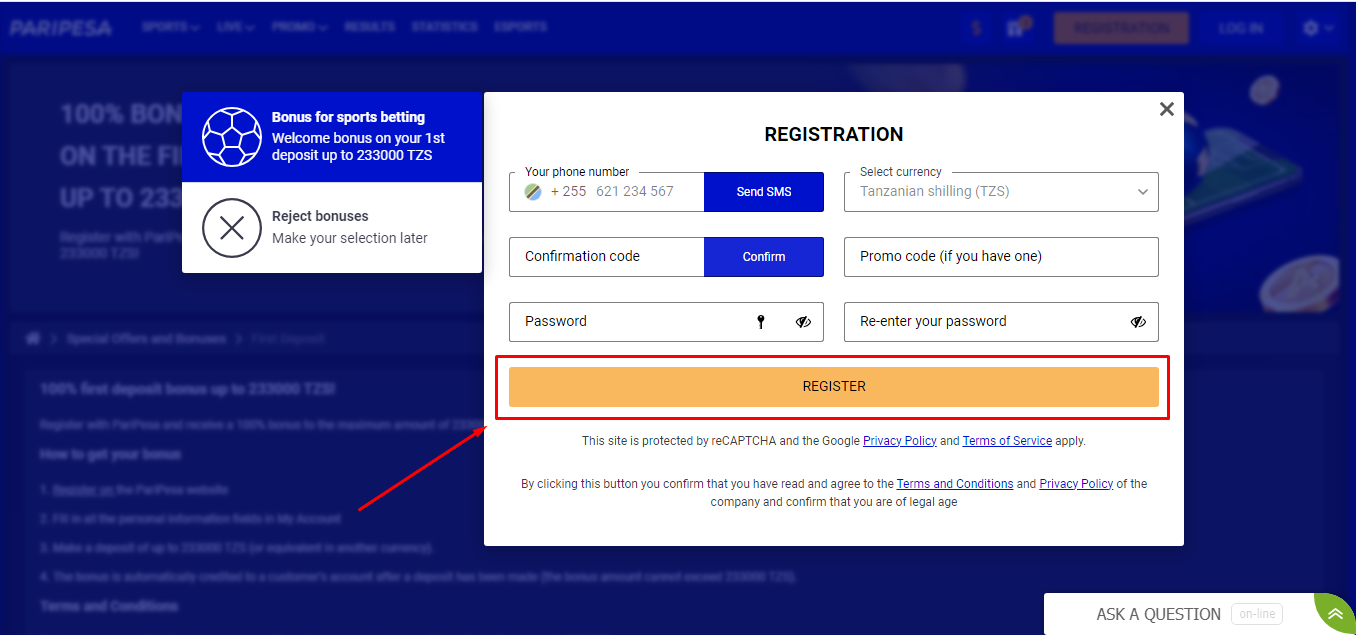 PariPesa Registration