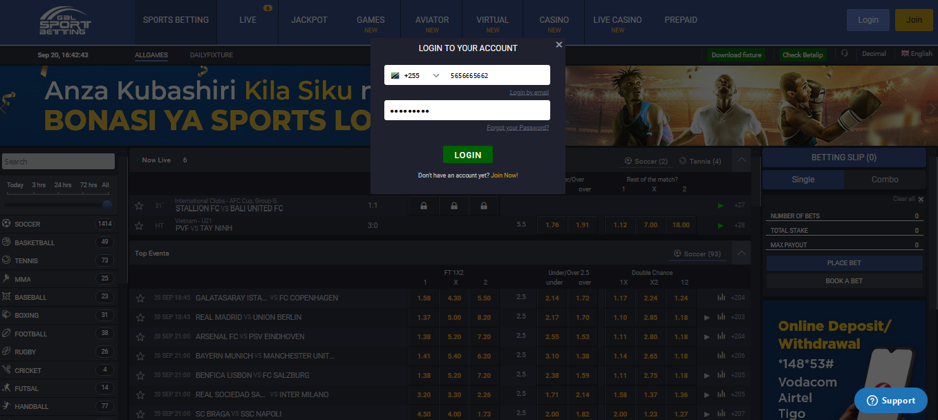 Gal sport betting webiste logi