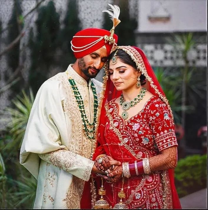 File photo of Mandeep Singh and Udita during their wedding. @Hockey India File photo of Mandeep Singh and Udita during their wedding. @Hockey India
