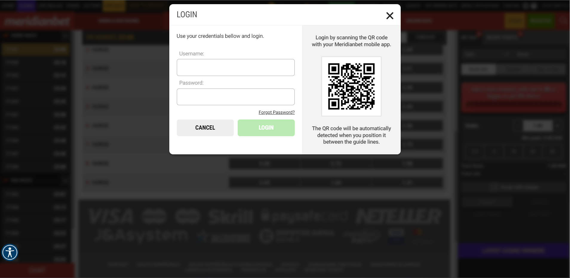 Image for Meridianbet login details