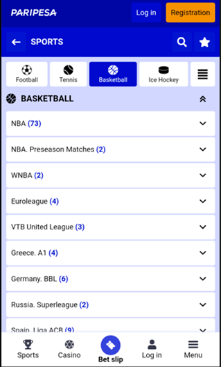 Interface of Paripesa iOS App Tanzania 