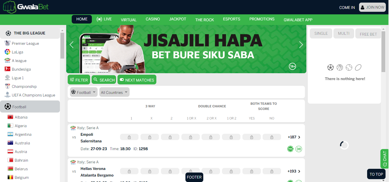 Image shows Gwalabet Main page