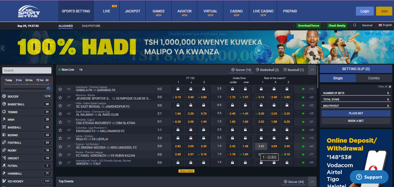 Tanzania Betting Sites Gal Sport Betting
