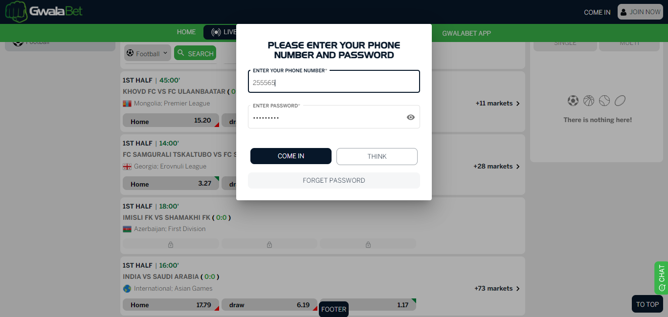 Image showing Gwalabet login page