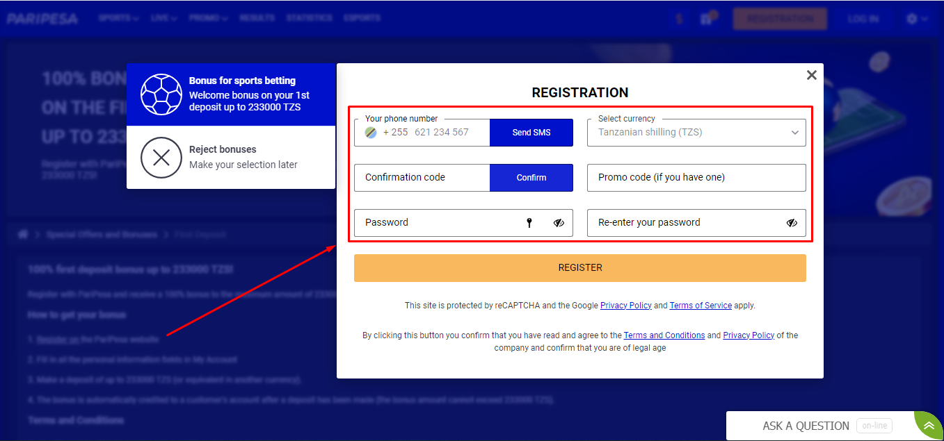 PariPesa Registration