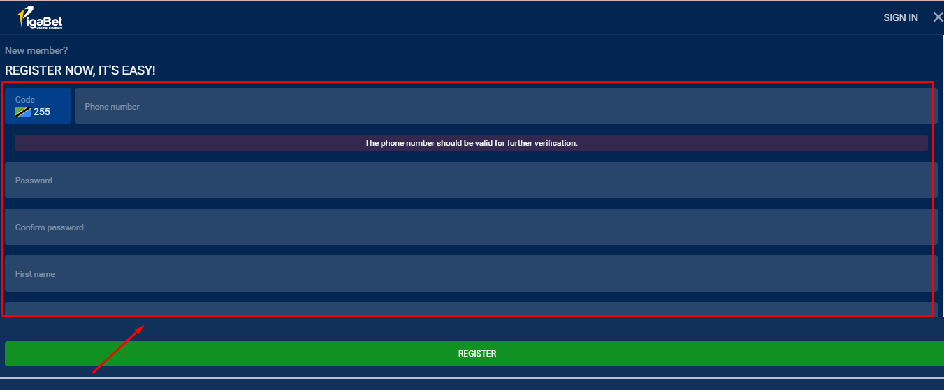 PigaBet Registration