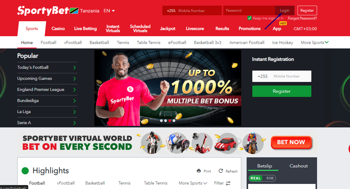 Sportybet Login