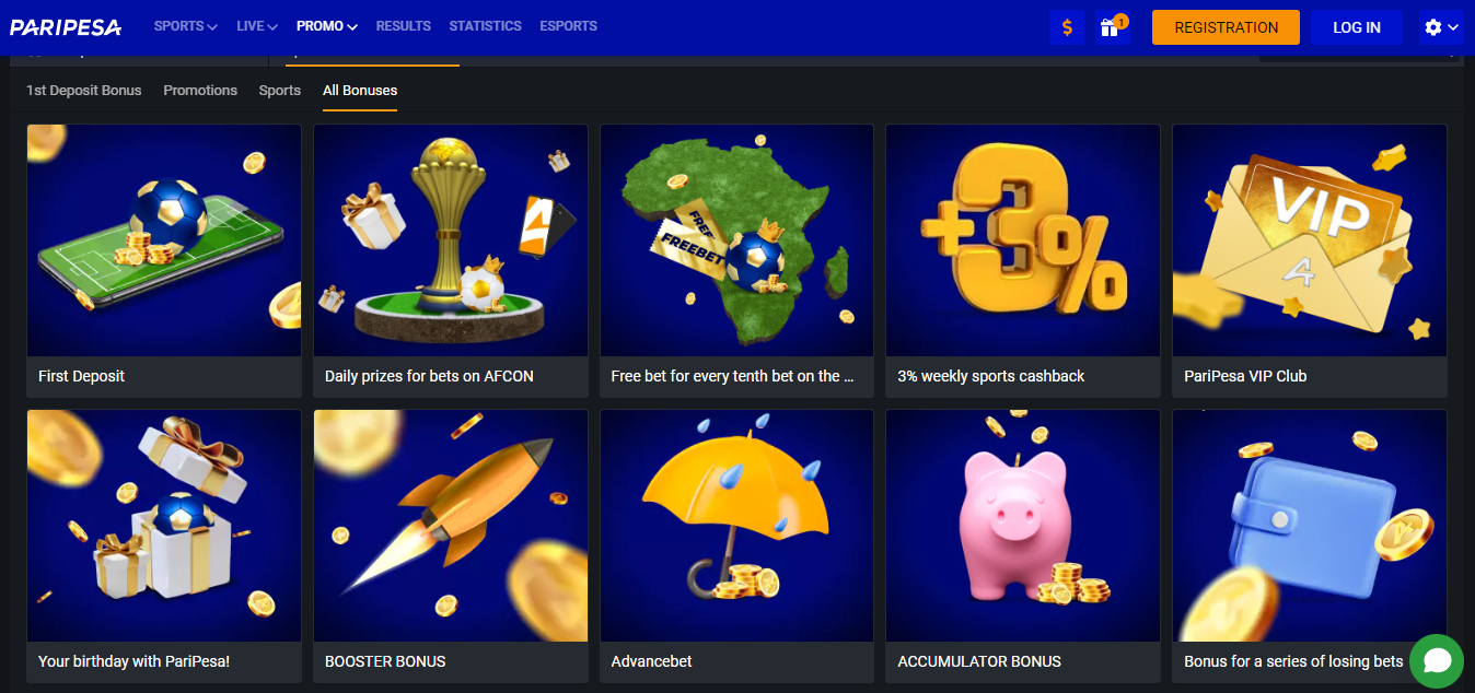Paripesa Promotions Page Paripesa Promotions