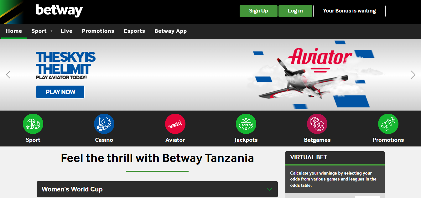 Image shows Betway Tanzania placement