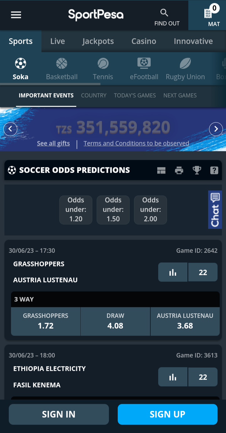 SportPesa Android app
