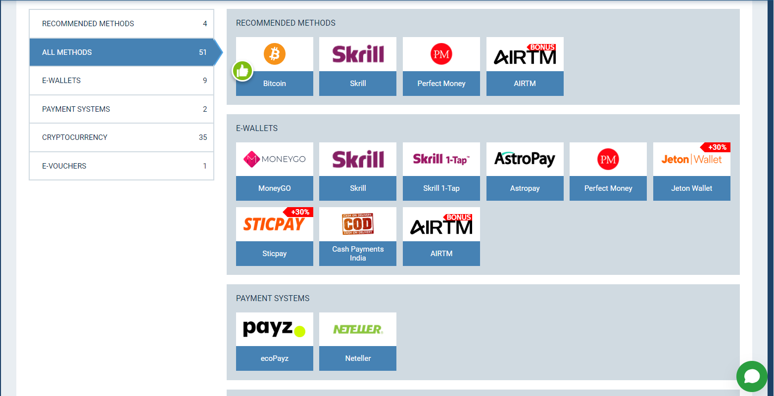 1xBet TZ payment methods