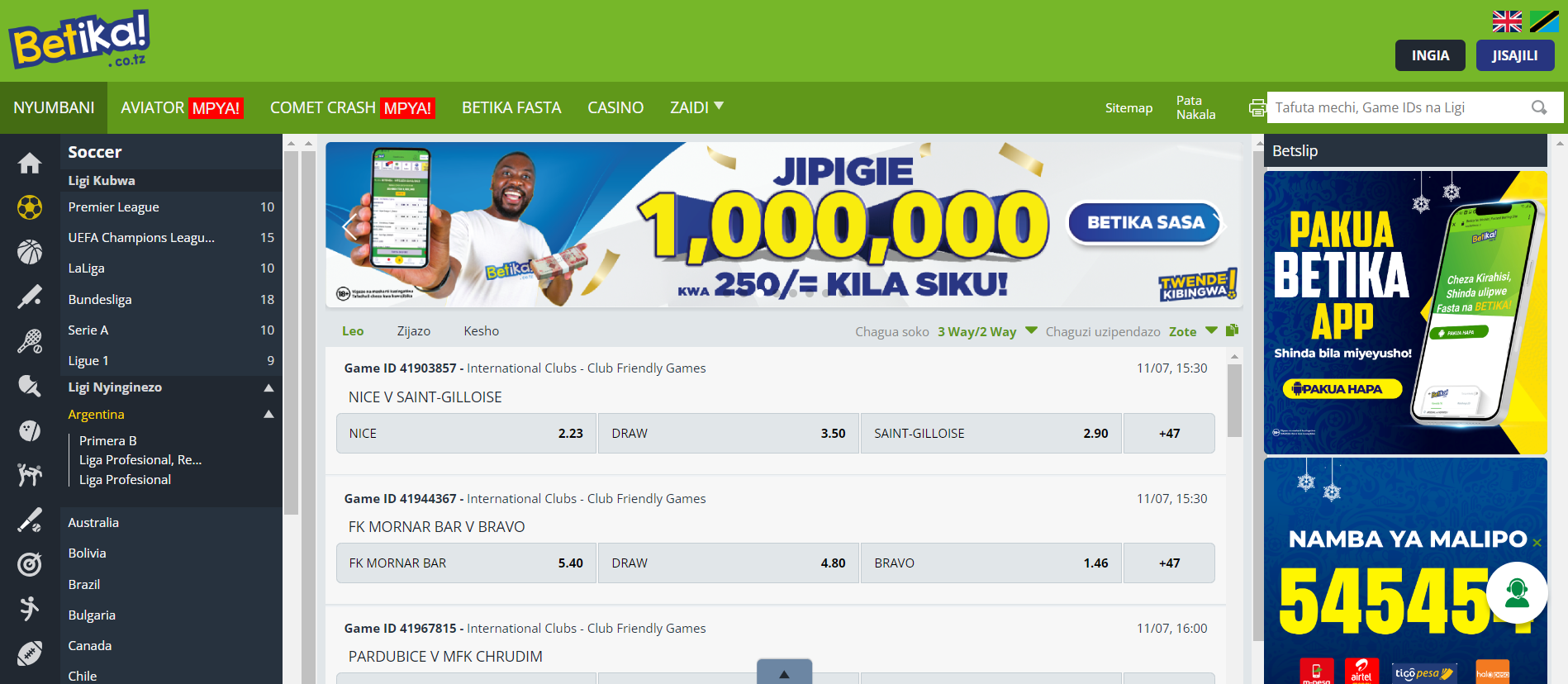 An image of Betika Tanzania Sportsbook